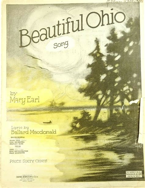 Beautiful Ohio Song Antique Sheet Music 1918 Ballard Macdonald | Etsy