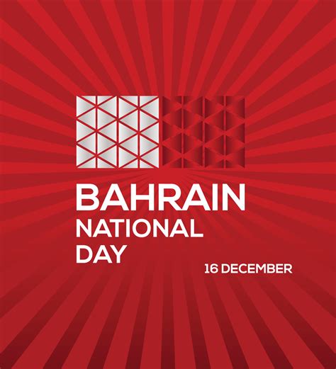 December Bahrain National Independence Day Flag Of Bahrain Vector