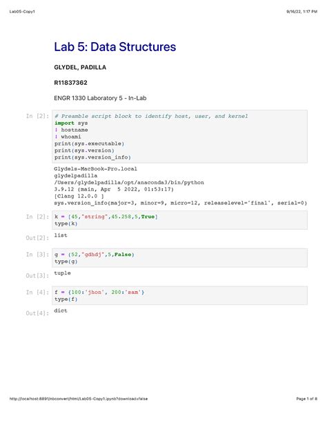 Lab Lab Lab Data Structures Glydel Padilla R Engr