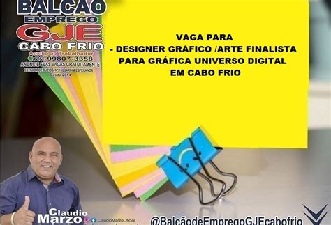 VAGA PARA DESIGNER GRÁFICO /ARTE FINALISTA PARA GRÁFICA UNIVERSO ...