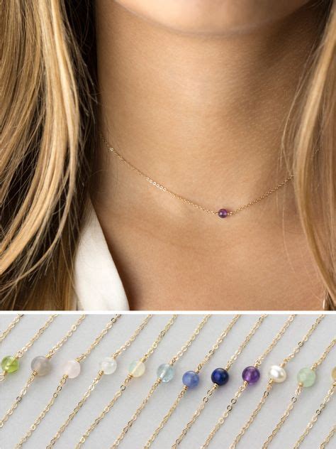 Dainty Birthstone Necklace Gemstone Bracelet Opal Sapphire Etsy