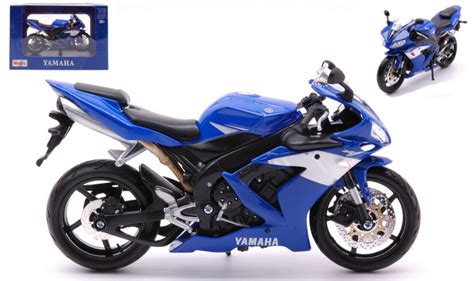 Modellino moto scala 1:12 Maisto YAMAHA YZF-R1 BLUE motor bike diecast ...