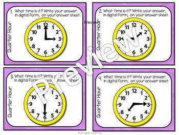 Math Task Cards Bundle Telling Time By Morning Bell Creations Tpt