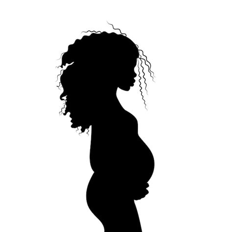 Pregnant Woman Silhouette Invitation