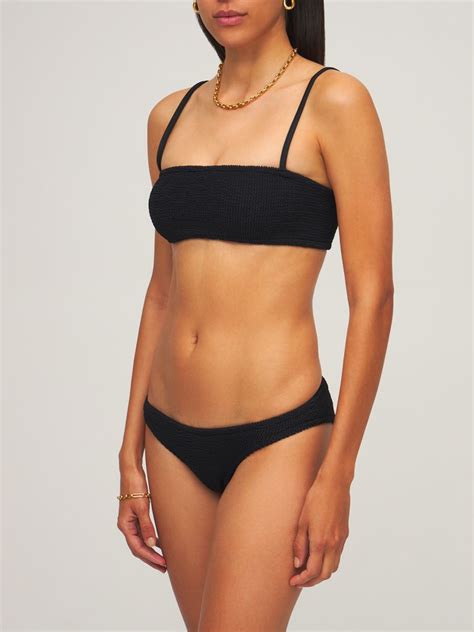 Gigi Seersucker Bikini Set Hunza G Women Luisaviaroma