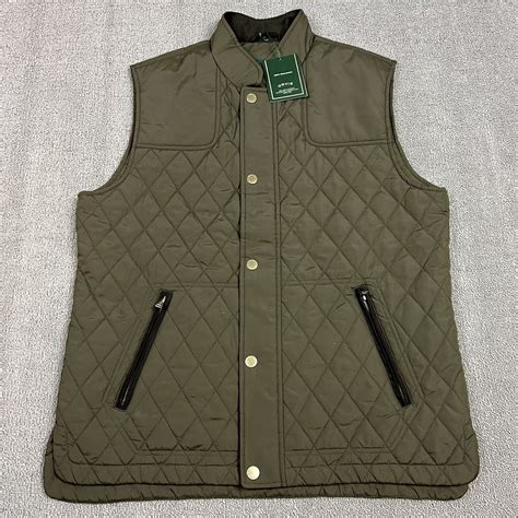 Orvis Rt Vest Diamond Quilted Men S Large Brown Nwt Full Zip Snap