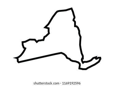 New York Outline Map State Shape Stock Vector (Royalty Free) 1169192596 ...