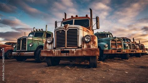 Rustic Rigs: Explore the aging beauty of vintage semi-trucks in a ...