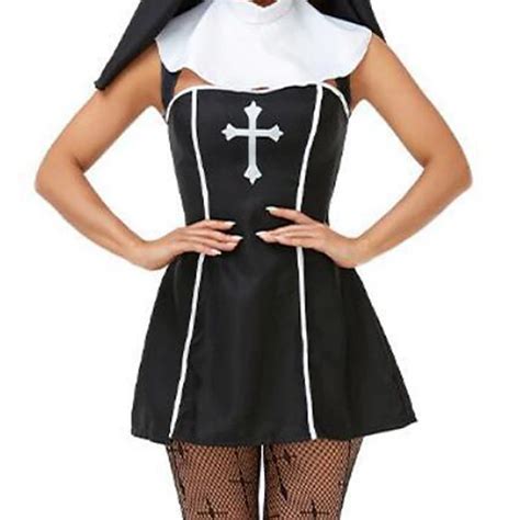 Nun Cosplay Costume Adults Womens Religious Sexy Costume Carnival Performance Halloween