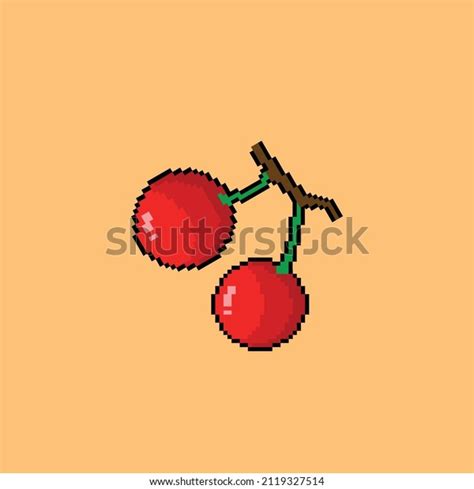 Cherry Fruit Pixel Art Style Stock Vector Royalty Free 2119327514