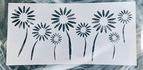 Flowers Stencil Reusable Daisies Stencil Custom Reusable Stencil