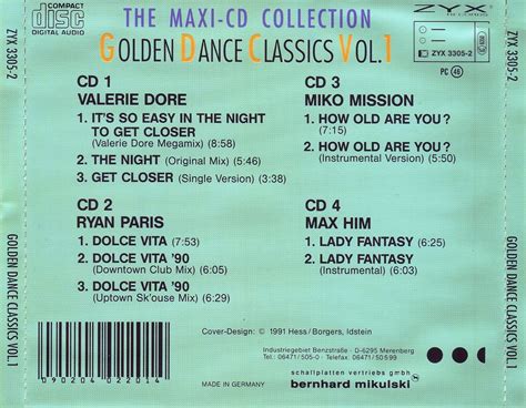 RETRO DISCO HI-NRG: Golden Dance Classics Vol.1 - The Maxi CD ...