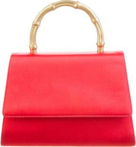 Gucci Vintage Satin Bamboo Top Handle Bag Shopstyle