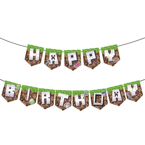 Baner Urodzinowy Happy Birthday Minecraft Cm Sklep Moje Party