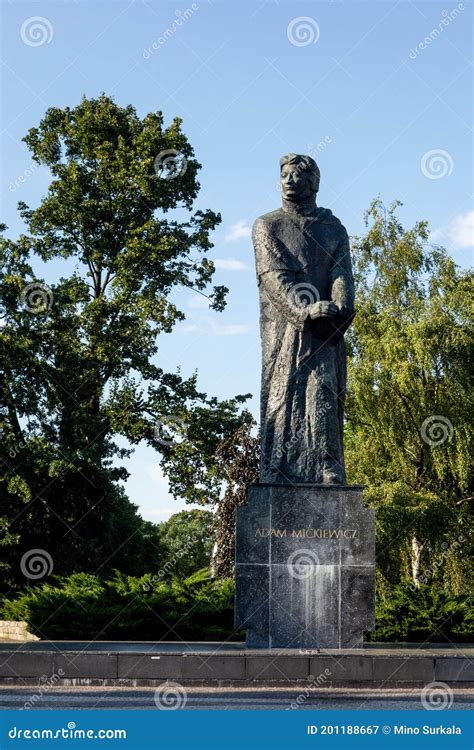 Statue Of Adam Mickiewicz Polish Poet Dramatist And Essayist At Adam