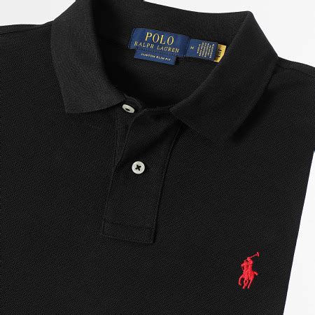 Polo Ralph Lauren Polo Manches Courtes Slim Coton Piqué Noir