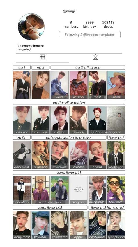 Ateez Photocard Template Photocard One Wave Photo Cards