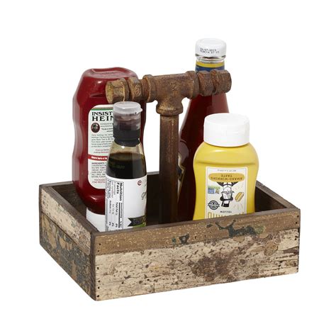 Get Tabletop Caddies Wood Condiment Caddy Wayfair