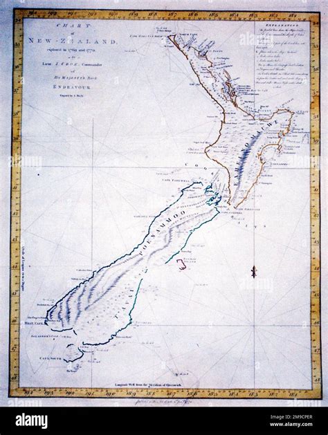 18th century Map of New Zealand Stock Photo - Alamy