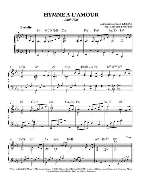 Hymne A L Amour Arr Christian Bennedsen By Josh Groban Sheet Music