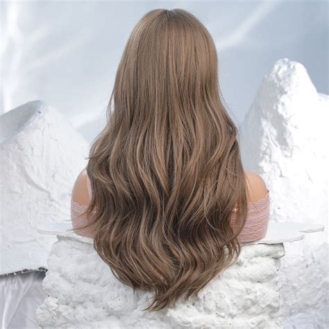 Long Curly Wavy Dark Brown Blonde Wigs Fanshion Women Ombre Straight