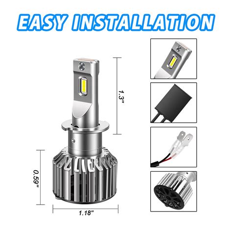 Buy Dzg H Led Headlight Bulbs W K Super Bright H Led Bulb Cree