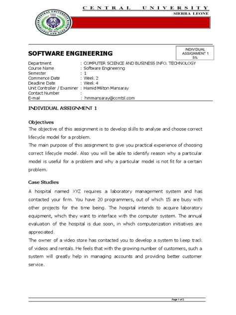 Software Engineering Assignment Pdf