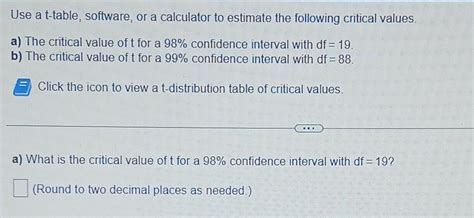 Solved Use a t-table, software, or a calculator to estimate | Chegg.com