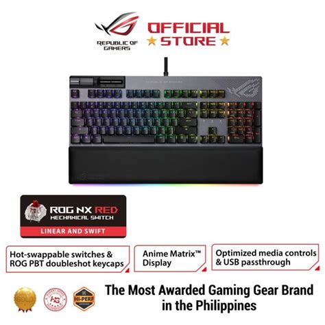 Asus Rog Strix Flare Ii Animate Rgb Gaming Keyboard Hot Swappable Rog Nx Switches Pbt