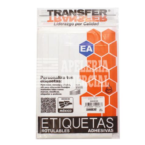 Papelería Comercial ETIQUETAS AUTOADHERIBLES BLANCAS TRANSFER 20 10 5