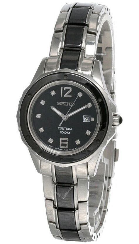 SEIKO Coutura Black Dial Stainless Steel With Ceramic Women's Watch ...