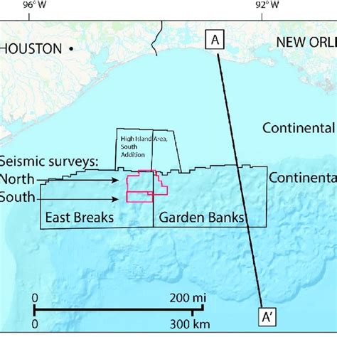 Regional Seismic Line Through The Northern Gulf Of Mexico The Red Box