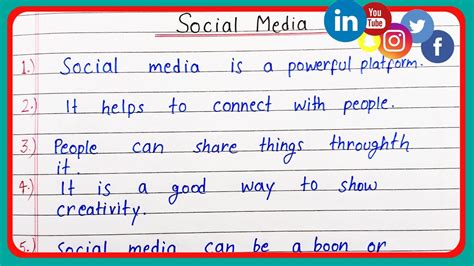 10 Lines Essay On Social Media Essay On Social Media Social Media