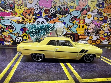Scale Custom Made Hot Wheels Ornament Chevelle With Mini Tree Etsy