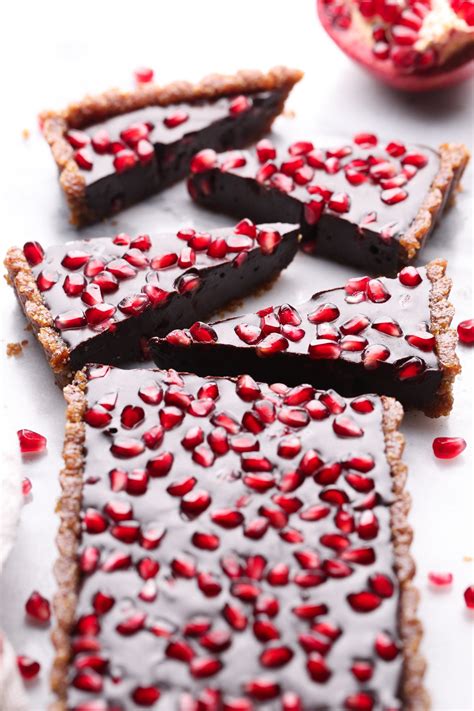 No Bake Chocolate Pomegranate Fudge Tart Recipe Rosh Hashanah