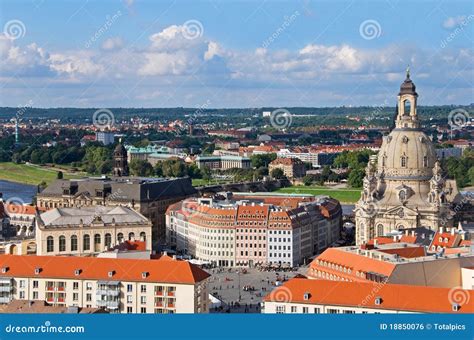 Dresden aerial view stock photo. Image of frauenkirche - 18850076