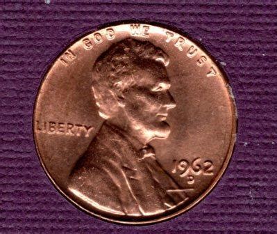 1962 D Lincoln Memorial Penny UNC 5 Double Strike For Sale