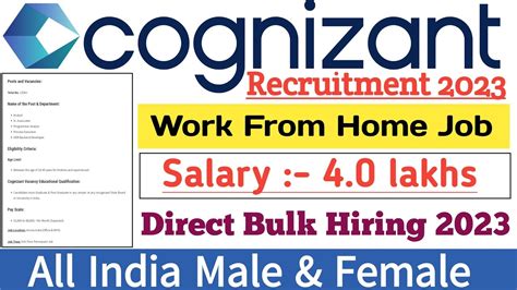 Cognizant Recruitment 2023 Cognizant Work From HomeJob 2023