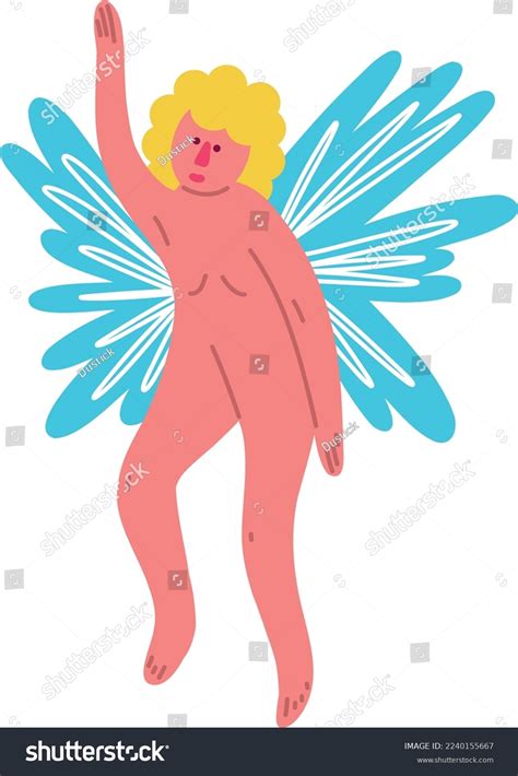 Naked Angel Wings Vector Illustration Doodle Stock Vector Royalty Free 2240155667 Shutterstock
