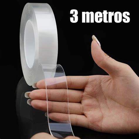 Fita Adesiva Dupla Face Transparente Nano Gel 3 Metros Casa Mercado Livre