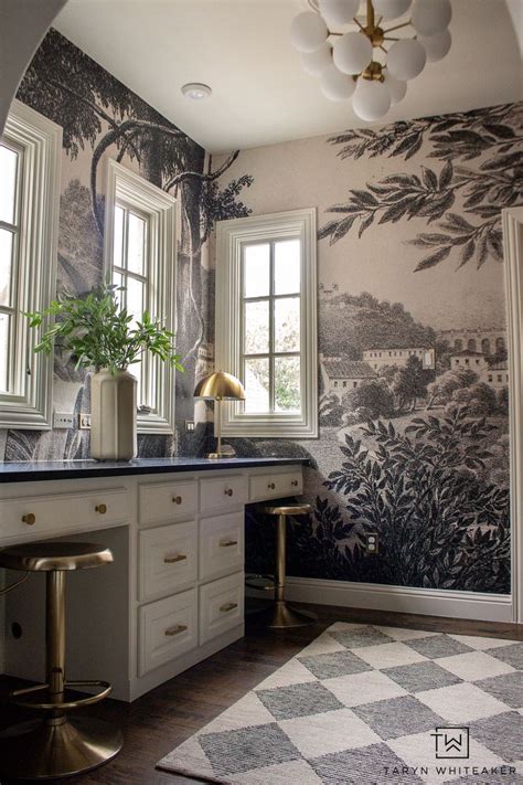 Whimsical Black And Cream Study Design Taryn Whiteaker Designs In