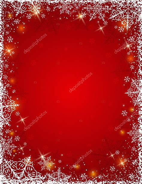 Red Background With Frame Of Snowflakes Vector Stock Vector By