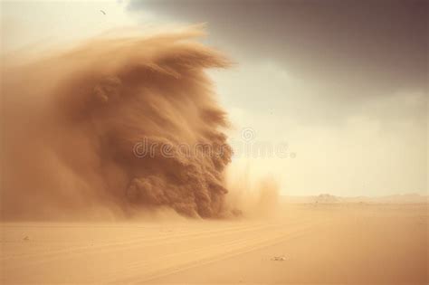 Massive Dust Storm With Dirt And Debris Flying Through The Air And