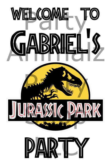 Jurassic Park Birthday Banner Jurassic World Jurassic Park Inspired Happy Birthday