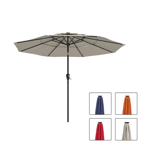 Mondawe Ft Aluminum Pole Market Tilt Patio Umbrella Tiers Vented