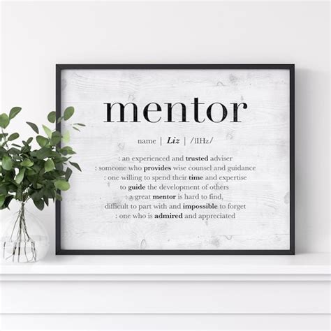 Personalized Mentor Card Gift For Boss Custom Mentor Thank Etsy