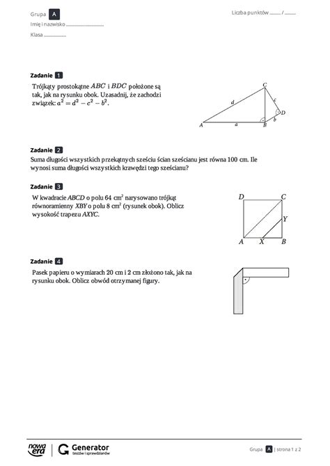 Klasowka Pp Grupy A D Ukryta Punktacja Matematyka Studocu