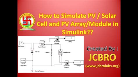 How To Simulate Pv Cell And Pv Array In Matlab Simulink Youtube