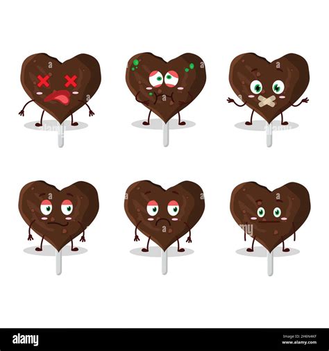 Love Cookies Chocolate Candy Cartoon Character With Nope Expression