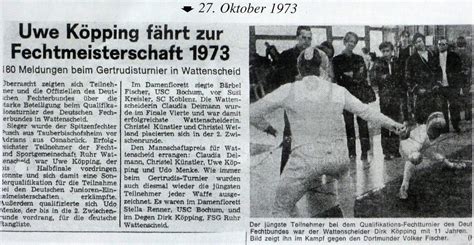 Historischer Presse Rückblick 70er Jahre Fecht und